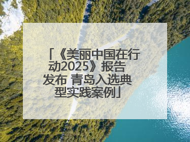 《美丽中国在行动2025》报告发布 青岛入选典型实践案例