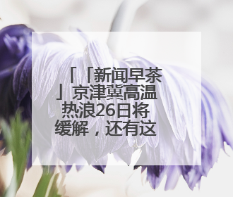 「新闻早茶」京津冀高温热浪26日将缓解，还有这些热点……