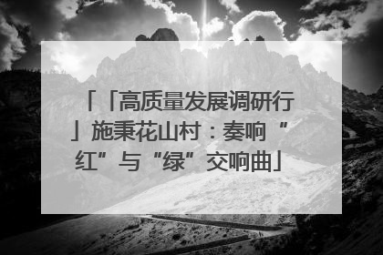 「高质量发展调研行」施秉花山村：奏响“红”与“绿”交响曲