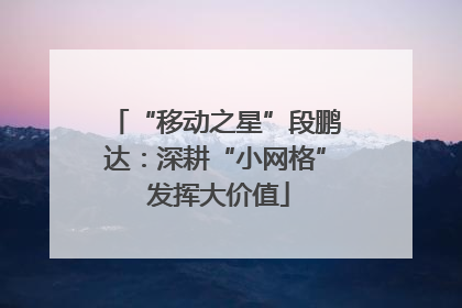 “移动之星”段鹏达：深耕“小网格” 发挥大价值