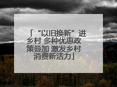 “以旧换新”进乡村 多种优惠政策叠加 激发乡村消费新活力