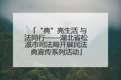 “典”亮生活 与法同行——湖北省松滋市司法局开展民法典宣传系列活动