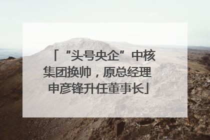 “头号央企”中核集团换帅，原总经理申彦锋升任董事长