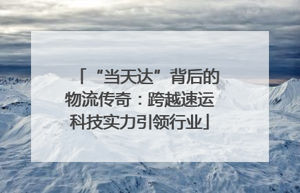 “当天达”背后的物流传奇：跨越速运科技实力引领行业