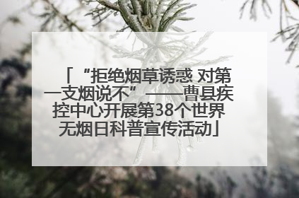 “拒绝烟草诱惑 对第一支烟说不”——曹县疾控中心开展第38个世界无烟日科普宣传活动