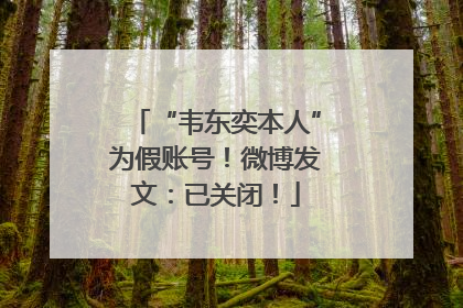 “韦东奕本人”为假账号！微博发文：已关闭！