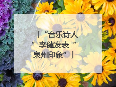 “音乐诗人”李健发表“泉州印象”