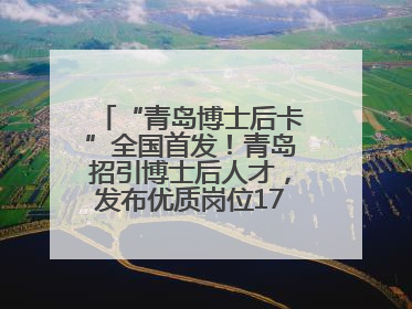 “青岛博士后卡”全国首发！青岛招引博士后人才，发布优质岗位1700余个