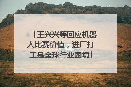 王兴兴等回应机器人比赛价值，进厂打工是全球行业困境