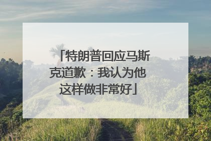 特朗普回应马斯克道歉：我认为他这样做非常好