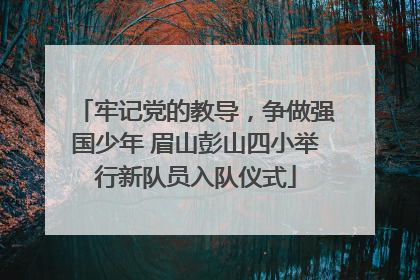牢记党的教导，争做强国少年 眉山彭山四小举行新队员入队仪式