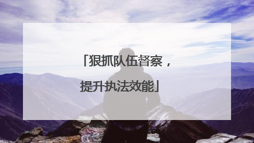 狠抓队伍督察，提升执法效能