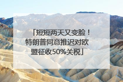 短短两天又变脸！特朗普同意推迟对欧盟征收50%关税