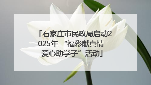 石家庄市民政局启动2025年 “福彩献真情 爱心助学子”活动
