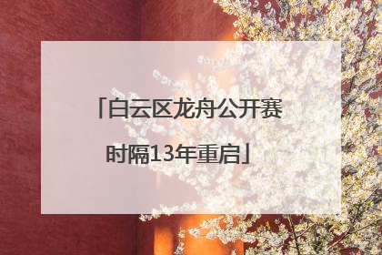 白云区龙舟公开赛时隔13年重启