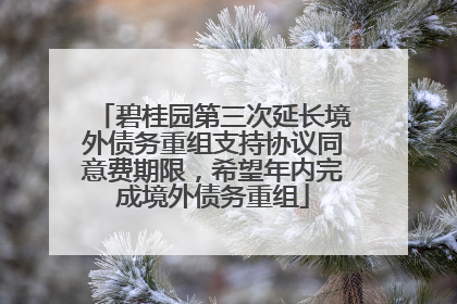 碧桂园第三次延长境外债务重组支持协议同意费期限，希望年内完成境外债务重组
