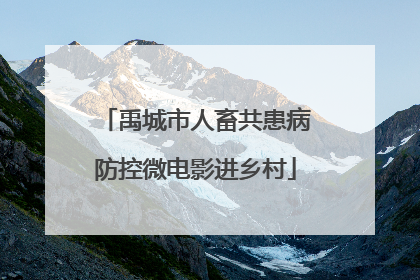 禹城市人畜共患病防控微电影进乡村