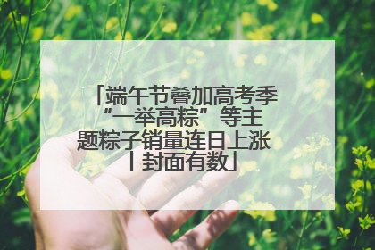 端午节叠加高考季 “一举高粽”等主题粽子销量连日上涨丨封面有数