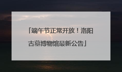 端午节正常开放！洛阳古墓博物馆最新公告