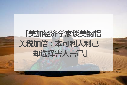美加经济学家谈美钢铝关税加倍：本可利人利己 却选择害人害己
