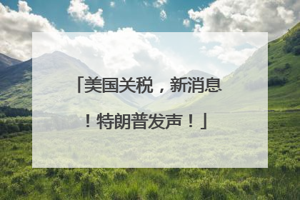 美国关税，新消息！特朗普发声！