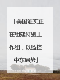 美国证实正在组建特别工作组，以监控中东局势