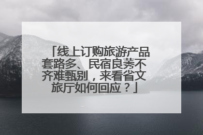 线上订购旅游产品套路多、民宿良莠不齐难甄别，来看省文旅厅如何回应？