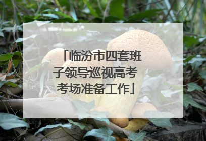 临汾市四套班子领导巡视高考考场准备工作