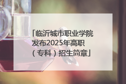 临沂城市职业学院发布2025年高职（专科）招生简章