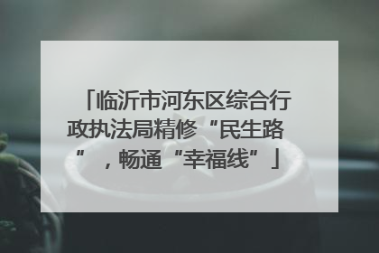 临沂市河东区综合行政执法局精修“民生路”，畅通“幸福线”