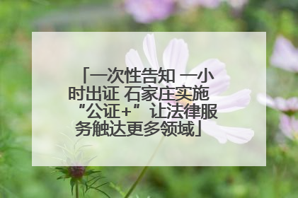 一次性告知 一小时出证 石家庄实施“公证+”让法律服务触达更多领域
