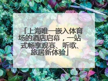 上海唯一嵌入体育场的酒店启幕，一站式畅享观赛、听歌、旅居新体验