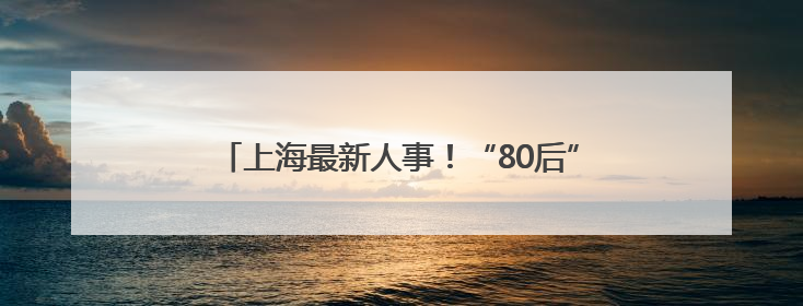 上海最新人事！“80后”赵亮，已任普陀区委副书记