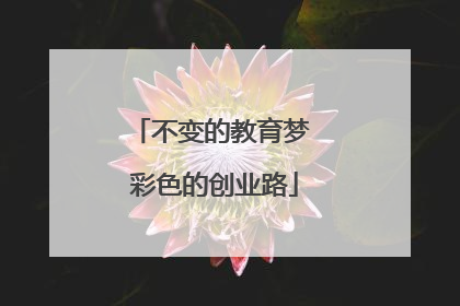 不变的教育梦 彩色的创业路