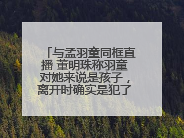 与孟羽童同框直播 董明珠称羽童对她来说是孩子，离开时确实是犯了很大的错