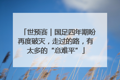 世预赛｜国足四年期盼再度破灭，走过的路，有太多的“意难平”