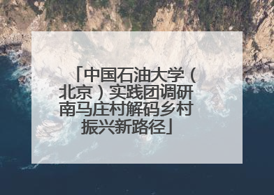 中国石油大学（北京）实践团调研南马庄村解码乡村振兴新路径