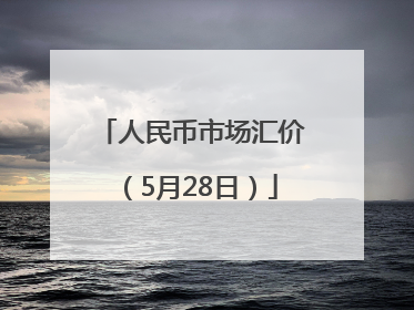 人民币市场汇价（5月28日）