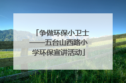 争做环保小卫士——五台山西路小学环保宣讲活动
