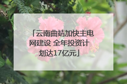 云南曲靖加快主电网建设 全年投资计划达17亿元