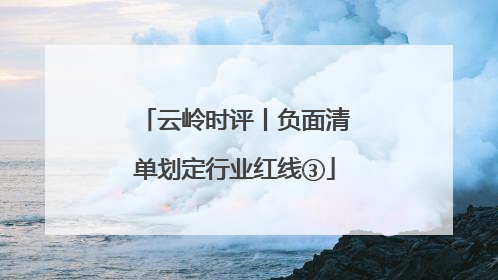 云岭时评丨负面清单划定行业红线③