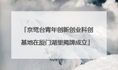 京鹭台青年创新创业科创基地在厦门湖里揭牌成立