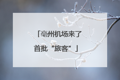 亳州机场来了首批“旅客”