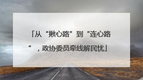 从“揪心路”到“连心路”，政协委员牵线解民忧