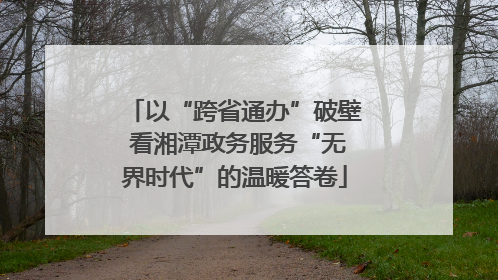 以“跨省通办”破壁 看湘潭政务服务“无界时代”的温暖答卷