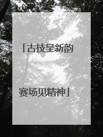 古技呈新韵 赛场见精神