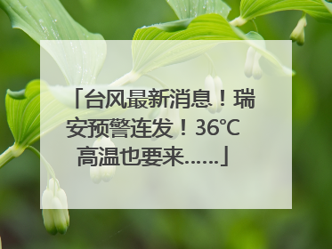 台风最新消息！瑞安预警连发！36℃高温也要来……