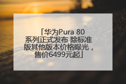 华为Pura 80系列正式发布 除标准版其他版本价格曝光，售价6499元起