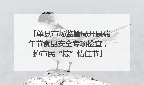 单县市场监管局开展端午节食品安全专项检查，护市民“粽”情佳节
