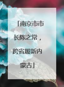 南京市市长陈之常，跨省履新内蒙古